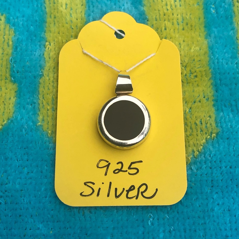 925 Silver & Black Stone Pendant